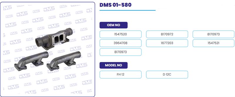 EGZOZ MANIFOLDU TAKIM VOLVO TRUCK FH12 - DEMOSAN 01-580
