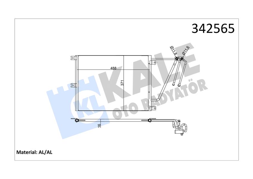 KLIMA RADYATORU VECTRA B 2.0 DTI 16V / 2.2 DTI 16V 97 03 - KALE 342565