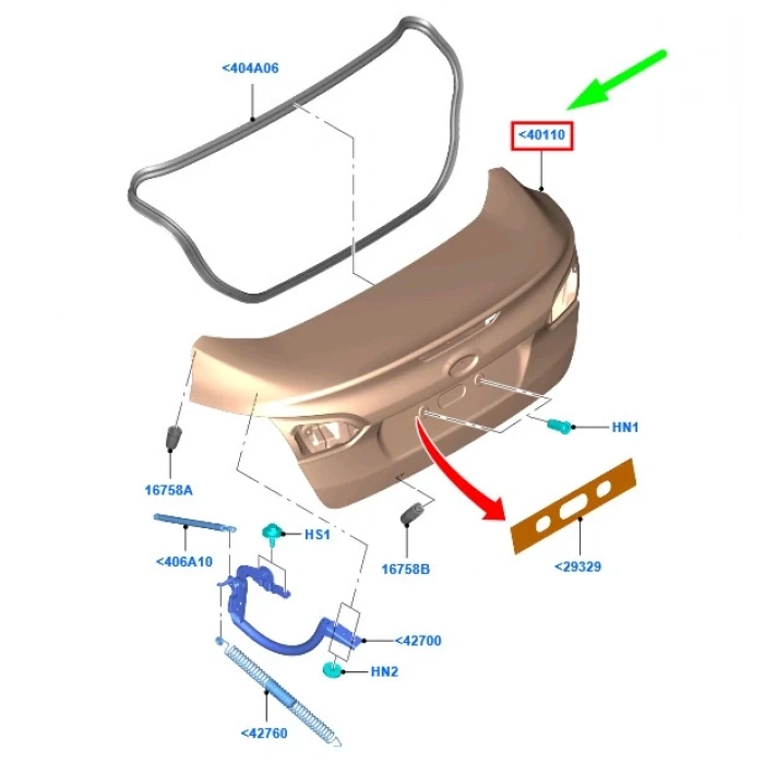 Ford Bagaj Kapagı - Sedan - Pf1eb F40110 Aa