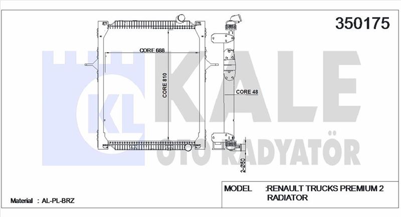 MOTOR SU RADYATORU RENAULT TRUCKS PREMIUM 2 DISTRIBITION LANDER ROUTE (CERCEVELI) / (MT) 2005 SONRAS - KALE 350175