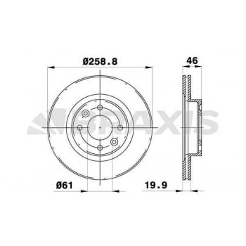 ON FREN DISK AYNASI HAVALI ESPACE 2.0 / 2.0I / 2.1 / 2.1TD 86 91 R25 2.0 / 2.1D / 2.1TD / 2.2 84 92 - BRAXIS AE0441