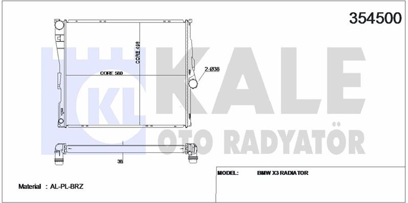 MOTOR SU RADYATORU BMW N47 N46 M54 M57  X3 E83 - KALE 354500