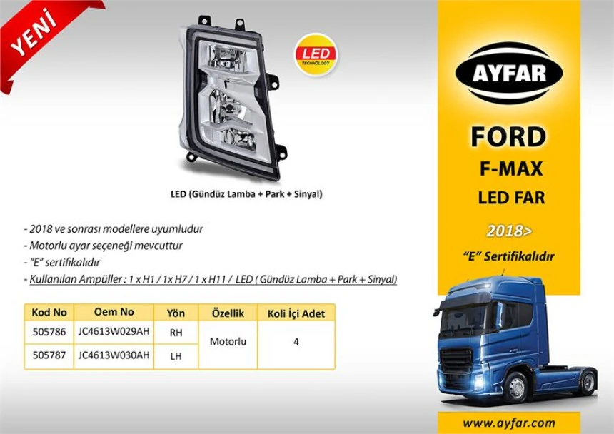 Ford Truck Sol Far Komple - Ford Cargo / 1850 F-Max Euro 6 - Ayfar 505787