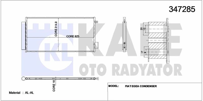 Fiat Klima Radyatoru (condenser) Egea 1,3 1,6 Mjet 1,4 Benzinli - Kale 347285