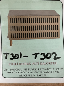 KALORİFER-12V ÇİFT FANLI KOLTUK ALTI BLOWER FANLI   T301 - TEKISI-TCBA12