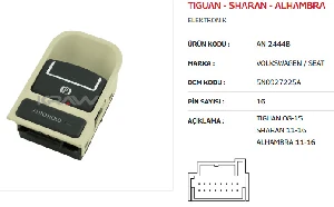 Unıversal Cam Anahtarı>tıguan - Sharan - Alhambra El Fren Anah. - Bej - Mcar-An2444b