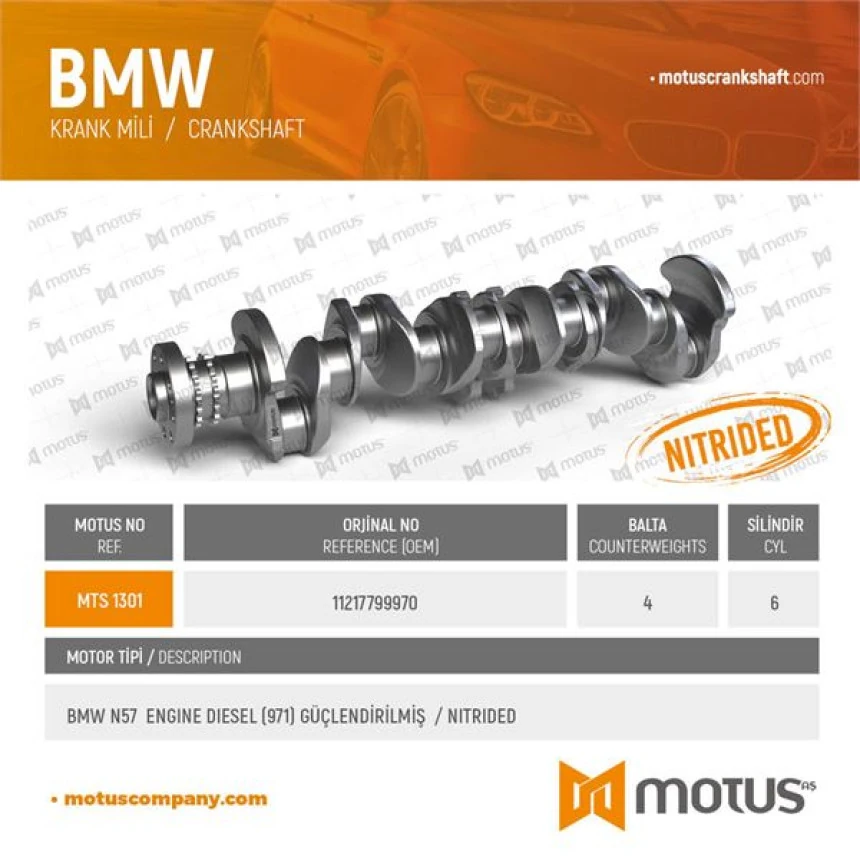 Bmw Krank MILI Guclendirlmis Bmw B57 G20 G01 G05 G06 15> - Motus 1301