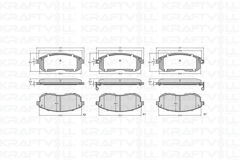 Nissan On Fren Balatası Juke 1.6 2013> Maxıma Qx 1995 2003 - Kraftvoll 07010343