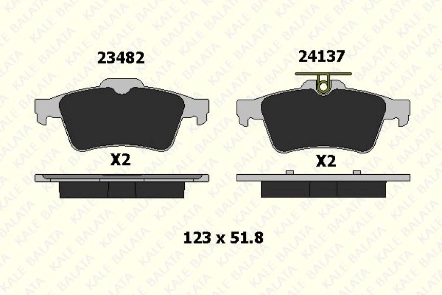 Renault Arka Fren Balatası Laguna II III Vectra C C Max Focus II 04 /> Focus II C Max (03 07) Connect 1,8tdc - Kale B 24137 165 05 Ans
