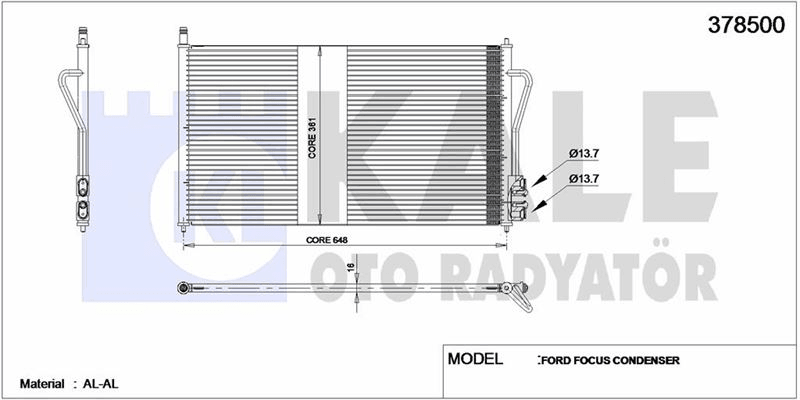 KLIMA RADYATORU FOCUS II 1.4 16V / / 1.8TDCI / 1.6 ZETEC S 16V (98 04) - KALE 358240