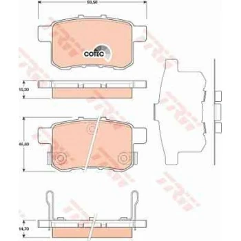 Honda Arka Fren Disk Balatası Honda Accord 09>12 - Trw Gdb3482