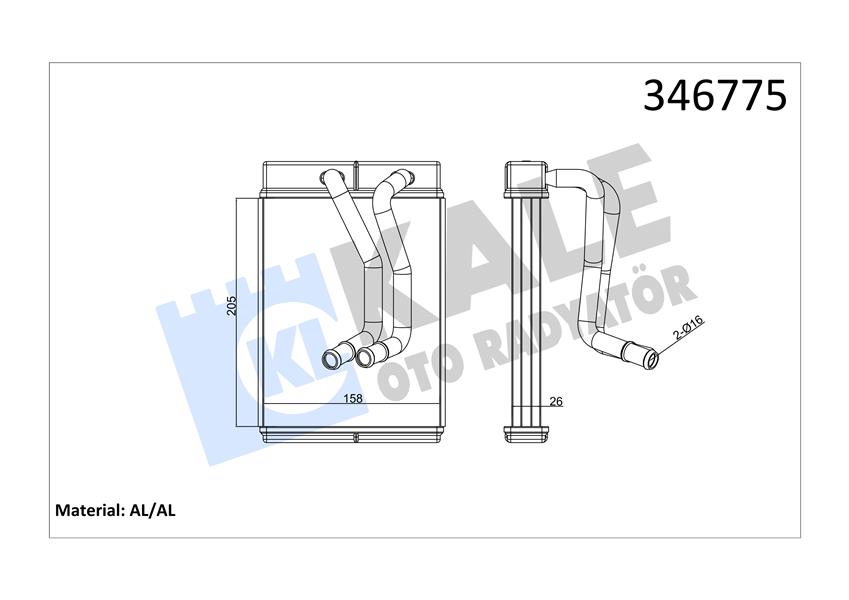 KALORIFER RADYATORU HYUNDAI SONATA 98>05 - KALE 346775