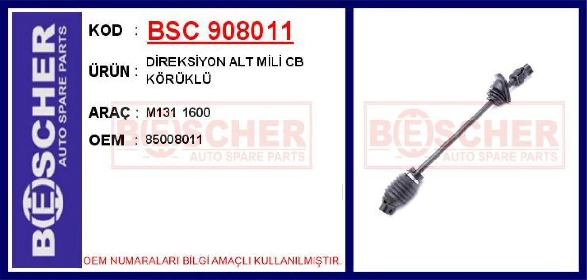 Tofas Direksiyon Alt MILI Cb Koruklu M131 1600 - Bsc 908011