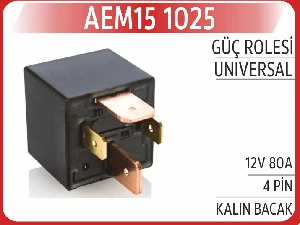 Unıversal Güç Rolesi 12v 80a 4 Pin Kalın Bacak - Aem-151025