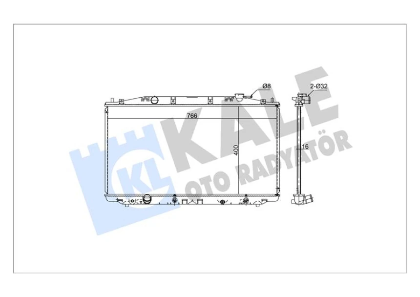 Honda Motor Radyatoru Honda Accord 08-> Otomatık (400x766x16) - Kale 361915
