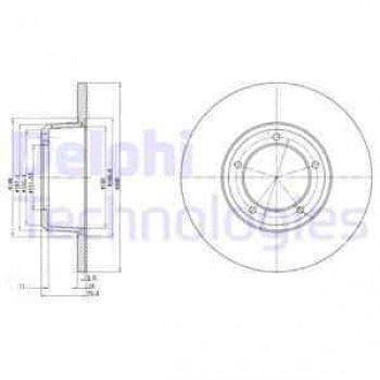 FREN DISKI ON DEFENDER 87-16 DISCOVERY 1 89-98 RANGE ROVER CLASSIC 86-91 - DELPHI BG2297
