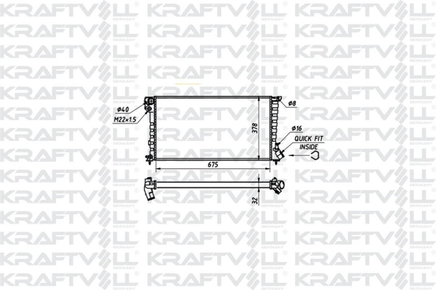 Psa Motor Su Radyator Partner P306 Berlingo Xsara Dw8 / Dw8b Klimasız (00 03) Segmanlı (1351z1) (675*378 - Kraftvoll 08040034