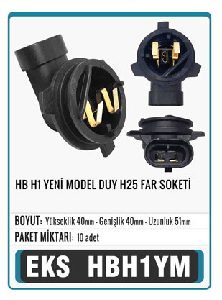 SOKET>HB H1 YENİ MODEL DUY H25 FAR - EKS-HBH1YM