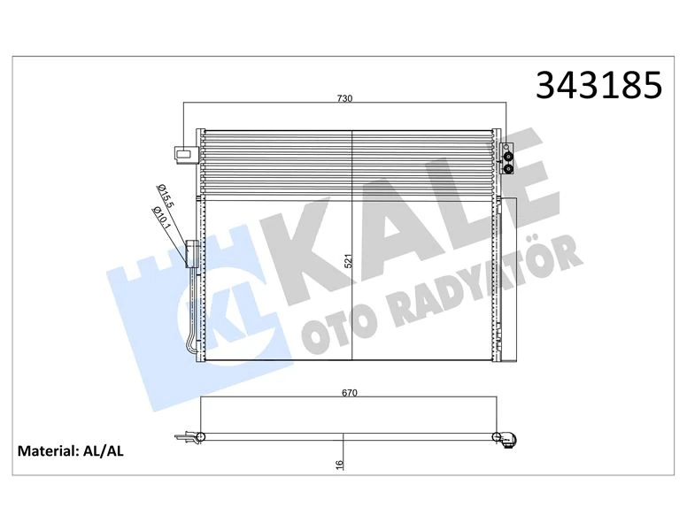 Jeep Klima Radyatoru Jeep Grand Chrokee IV 10> - Kale 343185