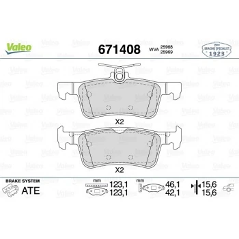 Psa Fren Balatası Arka - Fren Balatası Arka - Val 671408