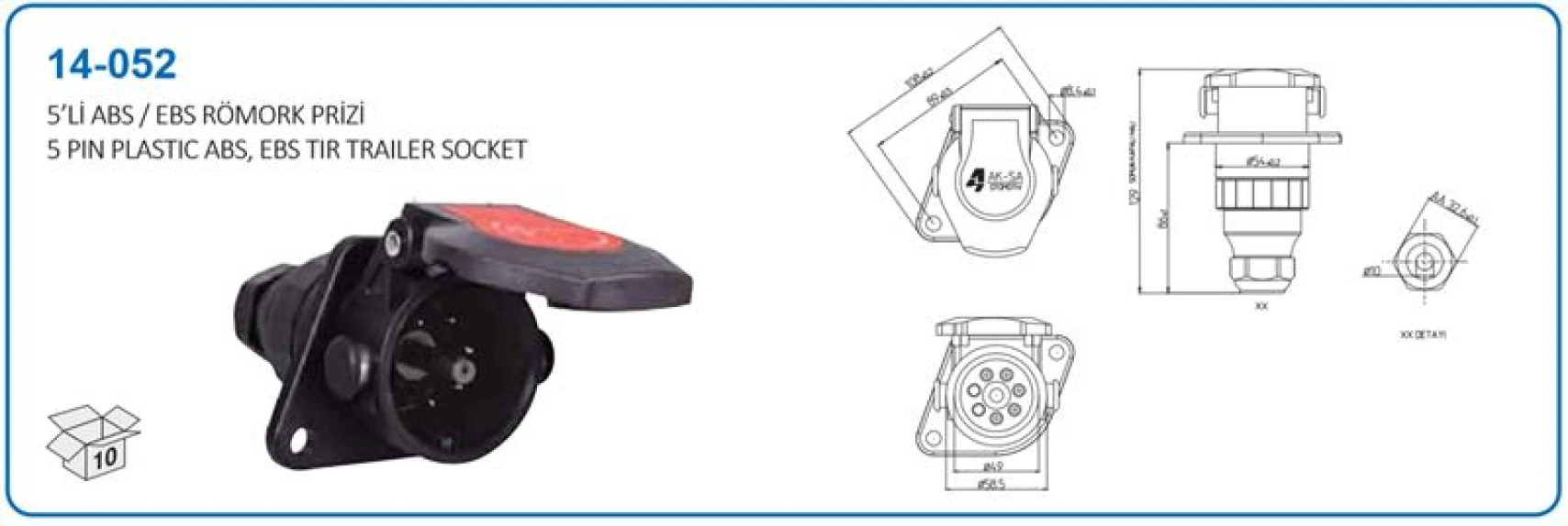 Unıversal Truck Romork Fisi 5li Abs / Ebs - Aksa 14-052