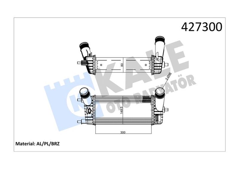 INTERCOOLER TRANSIT COURIER FIESTA IV B MAX 1,0 ECOBOOST 18> ALBRZ - KALE 020CAC150