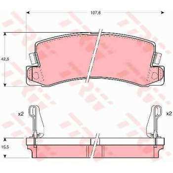 ARKA FREN BALATASI TOYOTA AVENSIS 97-03 CAMRY 91-97 CELICA 93-99 LEXUS 300 00-03 VISTA 90-> - TRW GDB1168