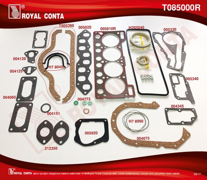MOTOR TAKIM CONTASI R9 R11 1,4 (SUPER SKT KECELI SUBAP LASTIKLI) - ROYAL T085000R