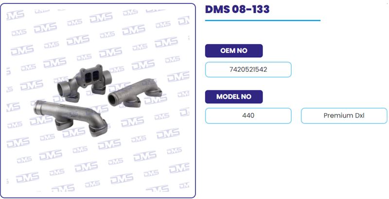 EGZOZ MANIFOLDU TAKIM RENAULT TRUCK DXI 440-460 T SERI 460 - DEMOSAN 08-133