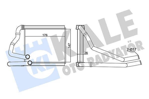 KALORIFER RADYATORU HONDA CITY 09<14 (BORULU) [BRAZING AL/AL] [147X175,9X26] - KALE 358625