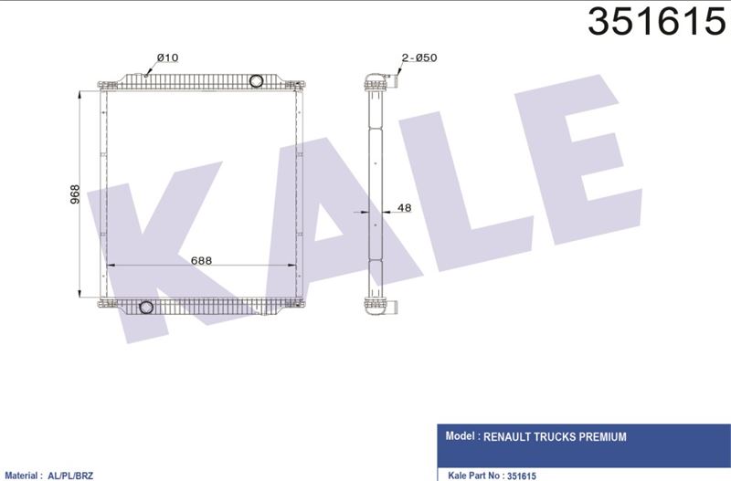 MOTOR RADYATORU CERCEVESIZ RENAULT PREMIUM 370-420 00> DCI11 - KALE 351615