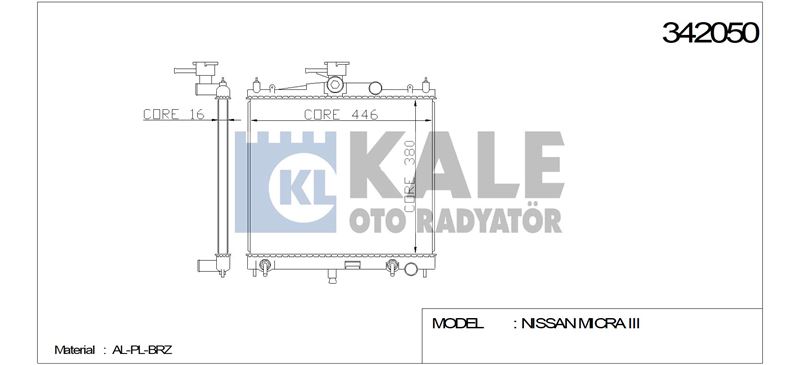 RADYATOR MICRA III 1,2 16V / 1,4 16V 03 10 - KALE 342050