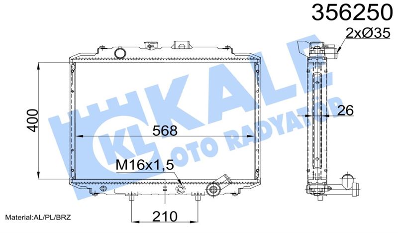 Hyundaı Ticarı Motor Su Radyatoru H100 Minibus 1997-2005 - L300 Minibus 1997-2008 - Kale 356250