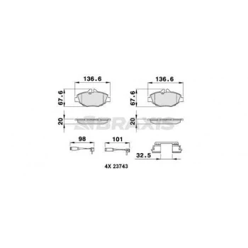 Mercedes Fren Balatası On E-Class W211 02>08 S211 03>09 - Braxıs Ab0073