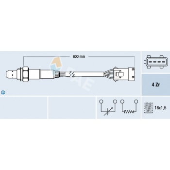 LAMBDA OKSIJEN SENSORU 407 C5 II III C4 PICASSO EW7A 1.8 8V 307 407 308 EXPERT III JUMPY III 807 C8 - FAE 77281