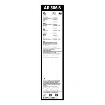 SILECEK SUPURGESI AEROTWIN AR566S 475 / 425mm - BOSCH 3397118990