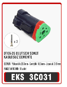 SOKET>DEUTSCH 3 LÜ İŞ MAKİNASI (ÜÇGEN)   S3037 (DEMONTE) - EKS-3C031