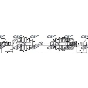 AKS SOL KOMPLE P205 1,6,GTI C15D DIZEL 205D (DIS FREZE:21 IC FREZE:24 BOY:567MM) - GSP 210039
