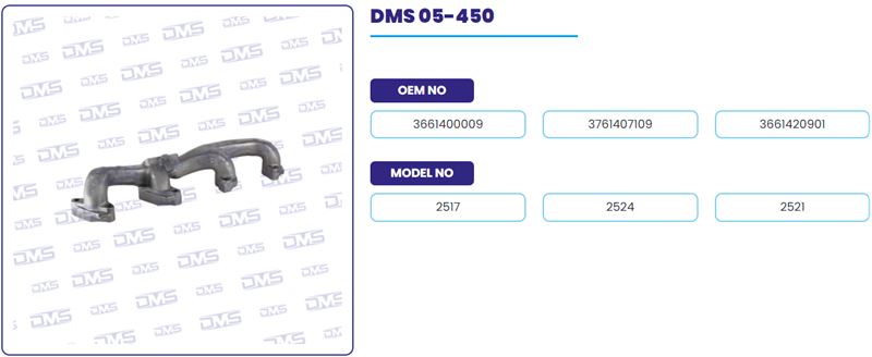EGZOZ MANIFOLDU KOMPLE  MERCEDES BENZ TRUCK 2521 - DEMOSAN 05-450