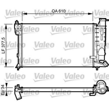 MOTOR SU RADYATOR 306 GTI XU10J4RS (ALT HORTUM YERI GECMELI) - VALEO 731391