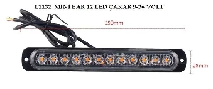 Unıversal 9v-36v Mini Bar 12 Led Sarı Düz Ve Çakar - Sprlight-L1132