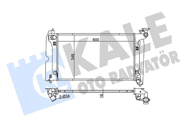 MOTOR SU RADYATORU AVENSIS 03>08 COROLLA 02>07 GEÇMELI MANUEL (585X350X17) - KALE 366900