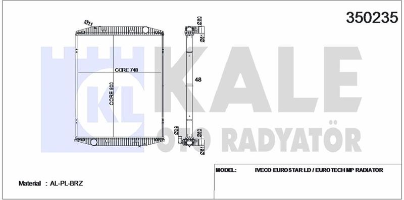 MOTOR SU RADYATORU EUROSTAR LD / EUROTECH MP (CERCEVESIZ) / (MT) - KALE 350235