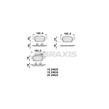 ON FREN BALATASI TRANSPORTER T5 / T6 1.9 2.0TDI 03> - BRAXIS AB0195