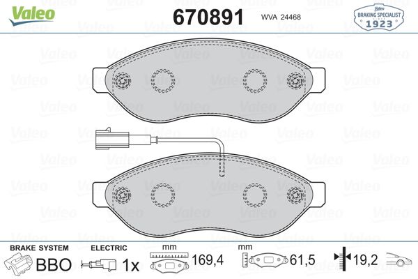FIAT ON FREN BALATASI DUCATO III BOXER III JUMPER III 2.2HDI 2.2HDI 3.0HDI 16Q / 20Q 06> KARSAN JEST 12> - VALEO 670891