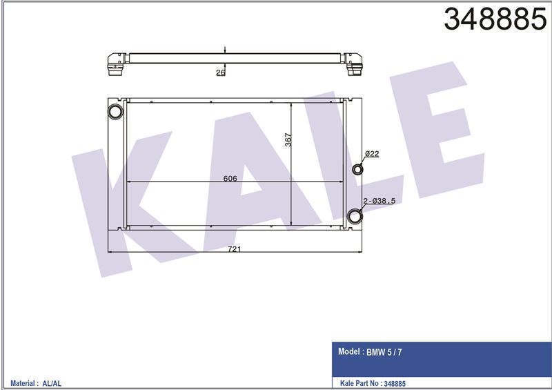 MOTOR SU RADYATORU BMW E60 E63 E64 - KALE 348885