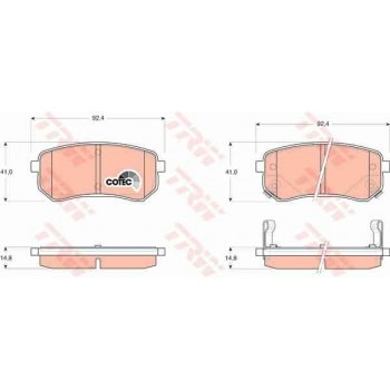 ARKA FREN BALATASI HYUNDAI I10 08>13 / KIA PICANTO 1.0 1.1 05-11 - TRW GDB3370