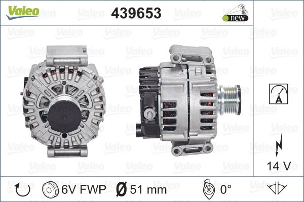 ALTERNATOR (14V 180A) W204 08>14 S204 08>14 W212 09>16 C207 09>16 VIANO W639 10> - VALEO 439653