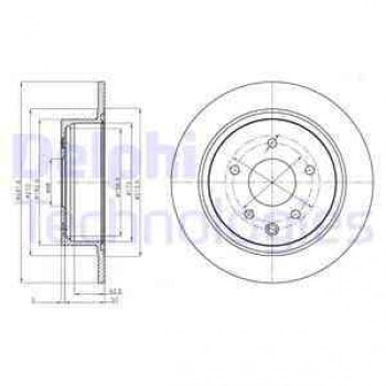 ARKA FREN DISK AYNASI DUZ NISSAN QASHQAI 07-12 JUKE 10-> (292X5) - DELPHI BG4108C