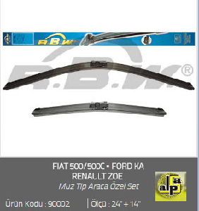 SİLGİ PALETİ BANANA (X2) FIAT 500 / BRAVO FORD KA RENAULT ZOE 600/350 TK. - RBW-90002
